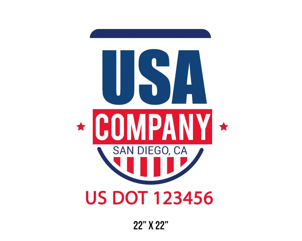 Company American  Truck Door Decal (USDOT), 2 Pack