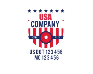 Company American  Truck Door Decal (USDOT), 2 Pack