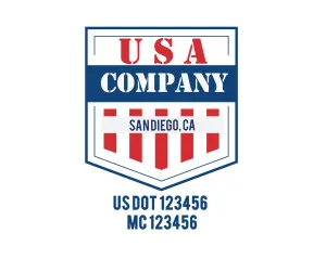 Company American  Truck Door Decal (USDOT), 2 Pack
