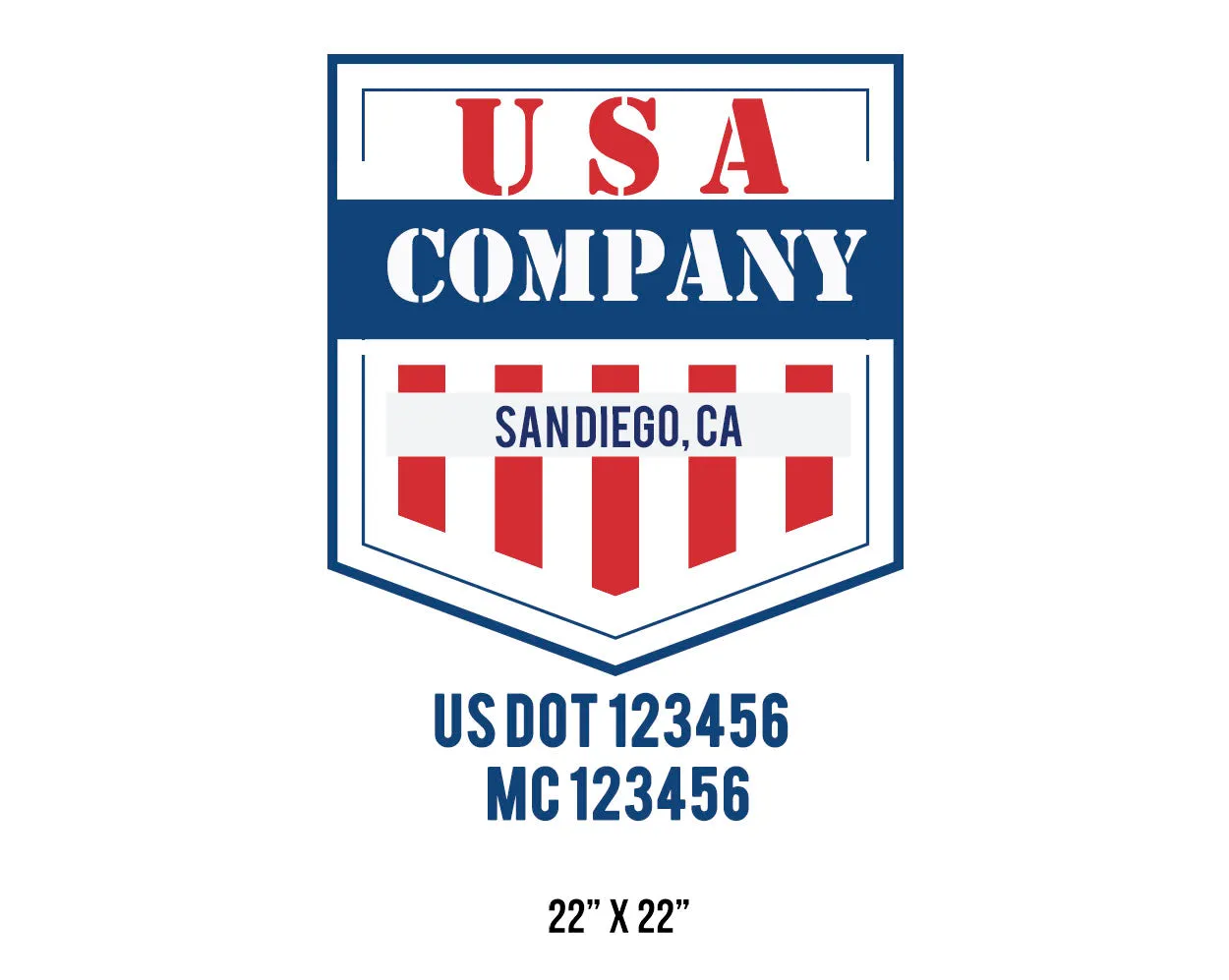 Company American  Truck Door Decal (USDOT), 2 Pack