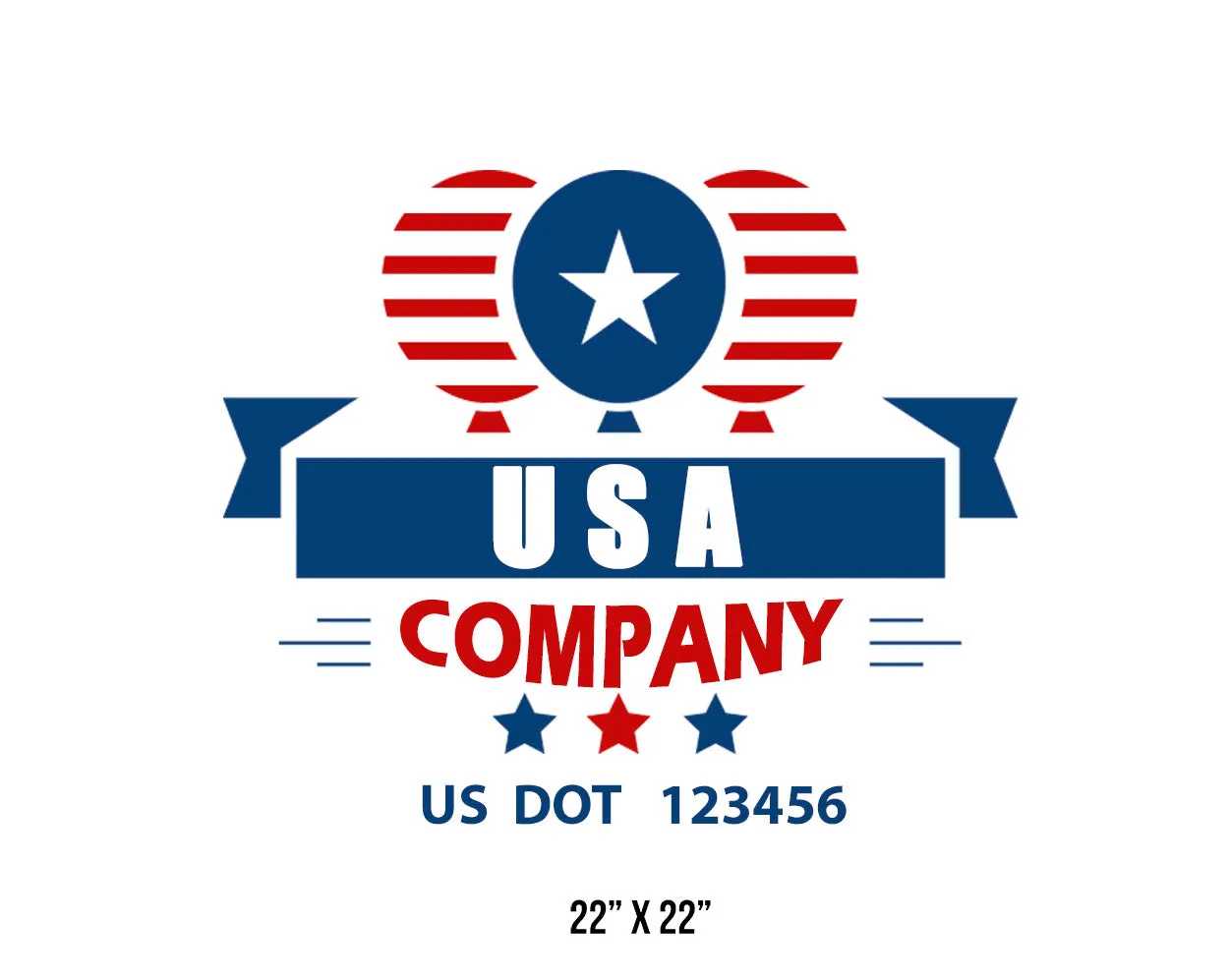 Company American  Truck Door Decal (USDOT), 2 Pack