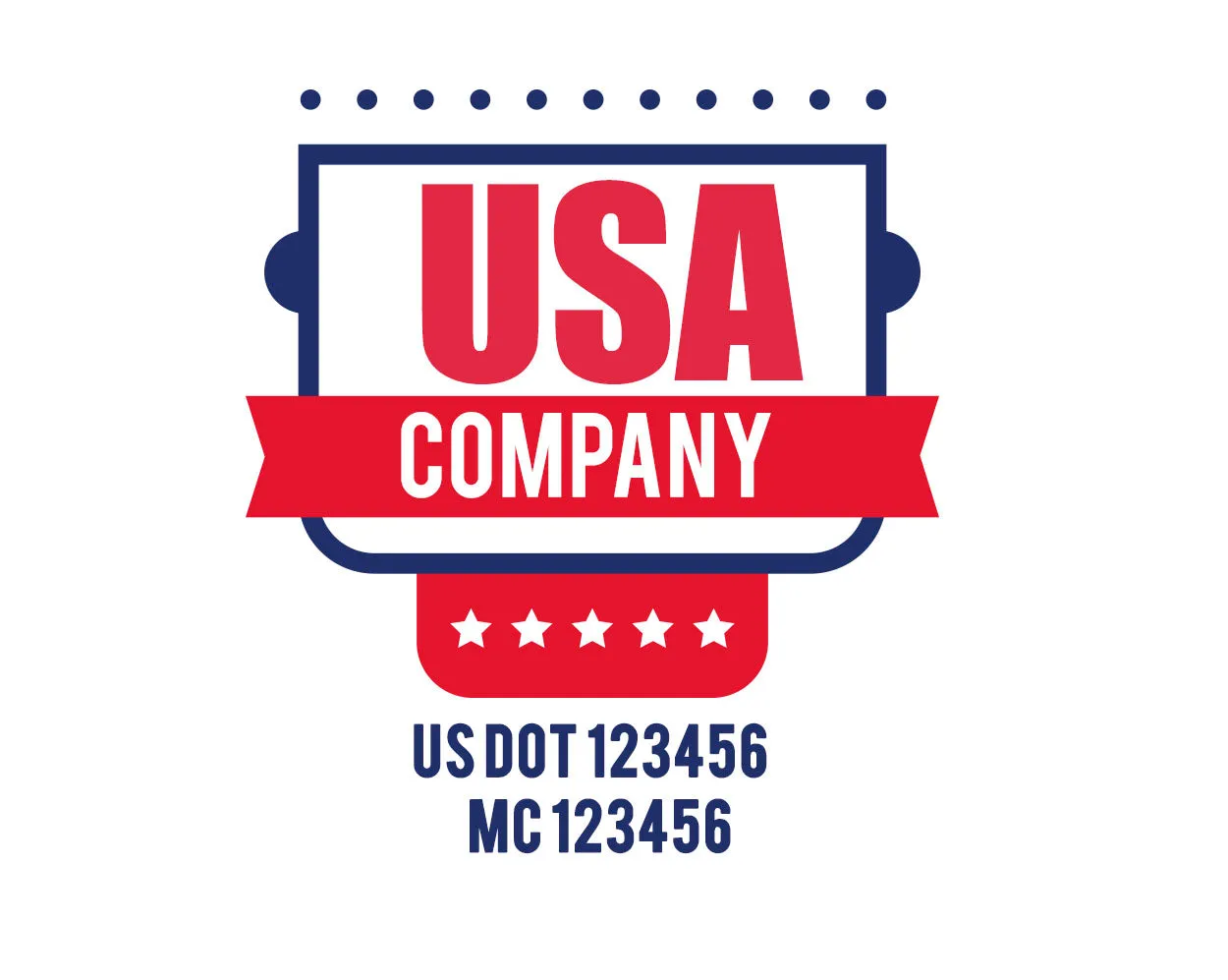 Company American  Truck Door Decal (USDOT), 2 Pack