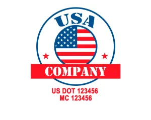 Company American  Truck Door Decal (USDOT), 2 Pack