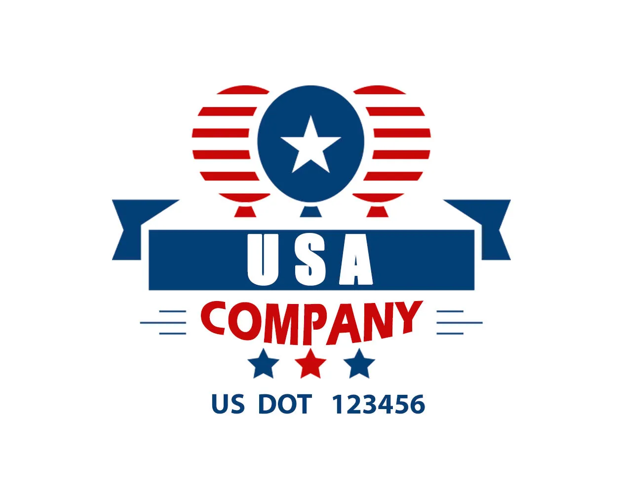 Company American  Truck Door Decal (USDOT), 2 Pack