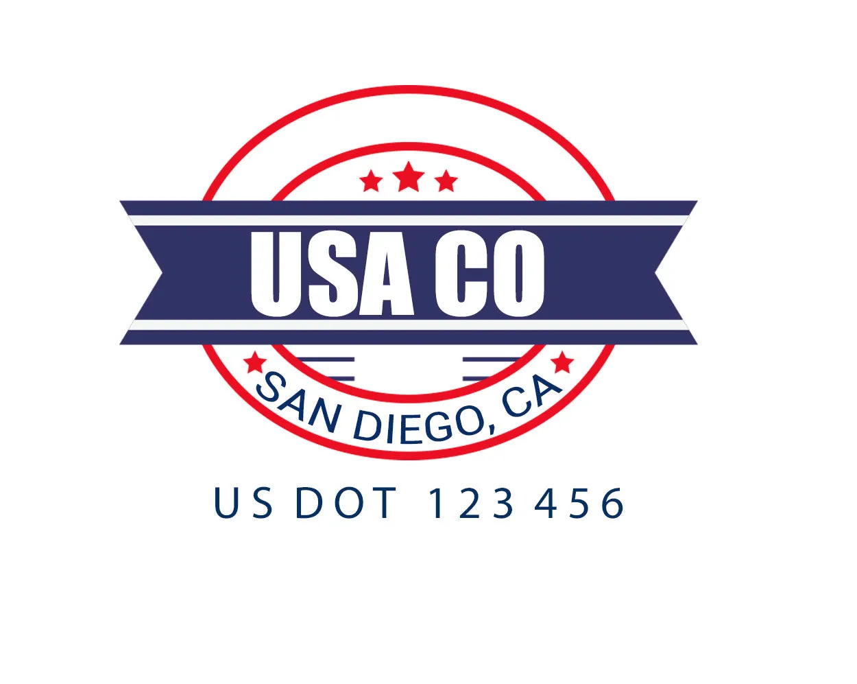 Company American  Truck Door Decal (USDOT), 2 Pack