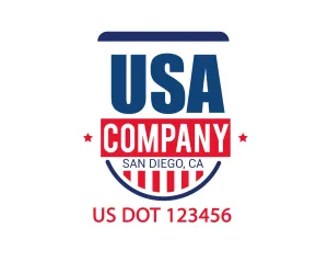 Company American  Truck Door Decal (USDOT), 2 Pack