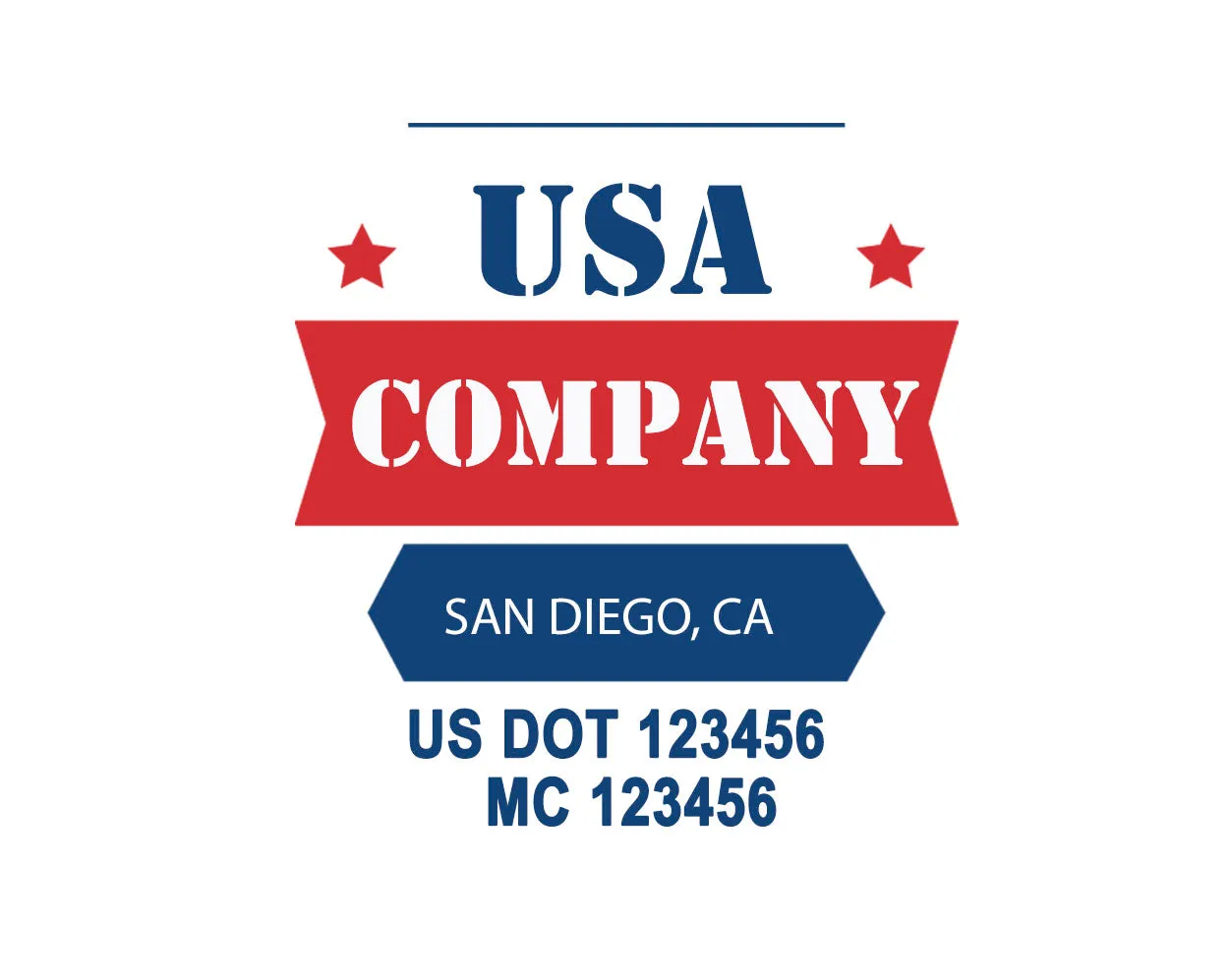 Company American  Truck Door Decal (USDOT), 2 Pack