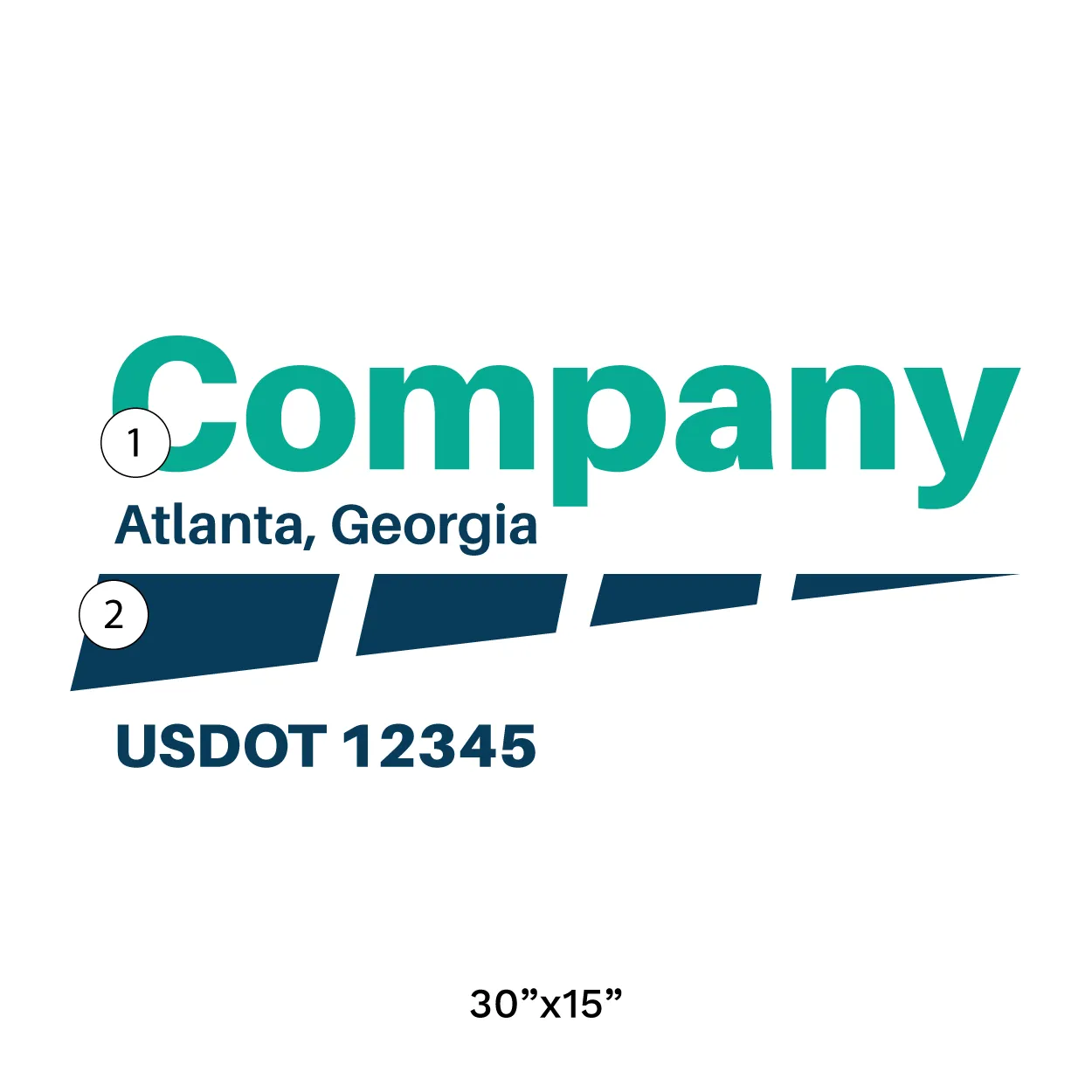Company Name Truck Door Decal (USDOT), 2 Pack