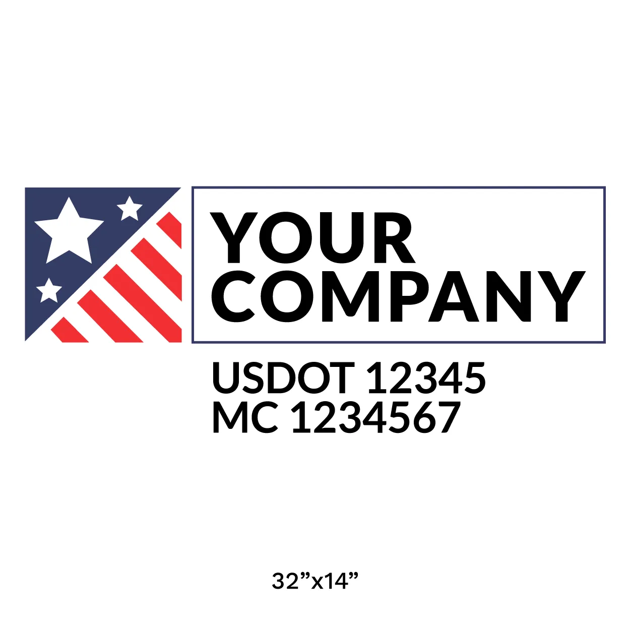 Company Name Truck Door Decal (USDOT), 2 Pack