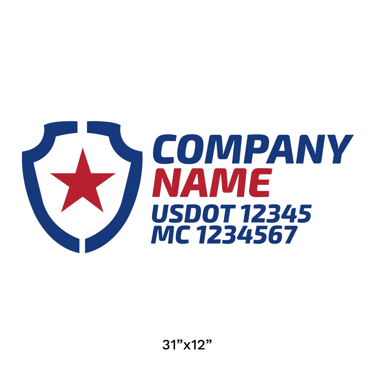 Company Name Truck Door Decal (USDOT), 2 Pack