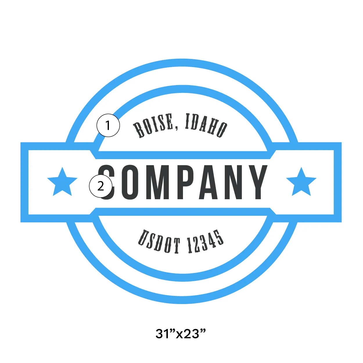 Company Name Truck Door Decal (USDOT), 2 Pack