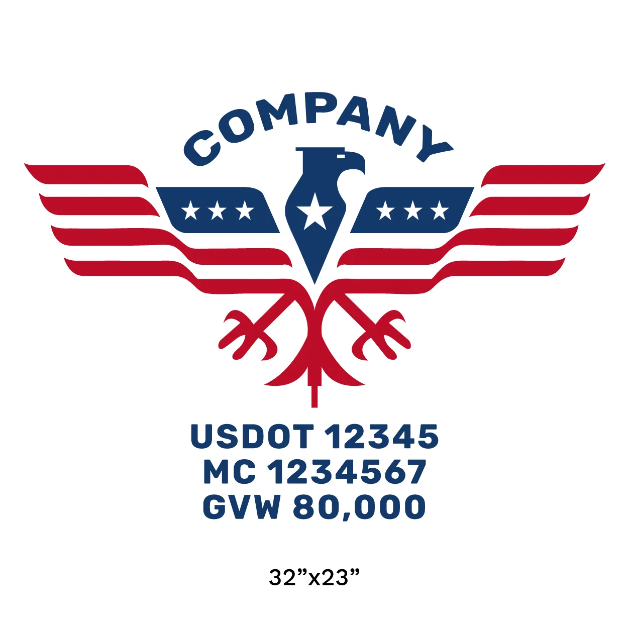 Company Name Truck Door Decal (USDOT), 2 Pack