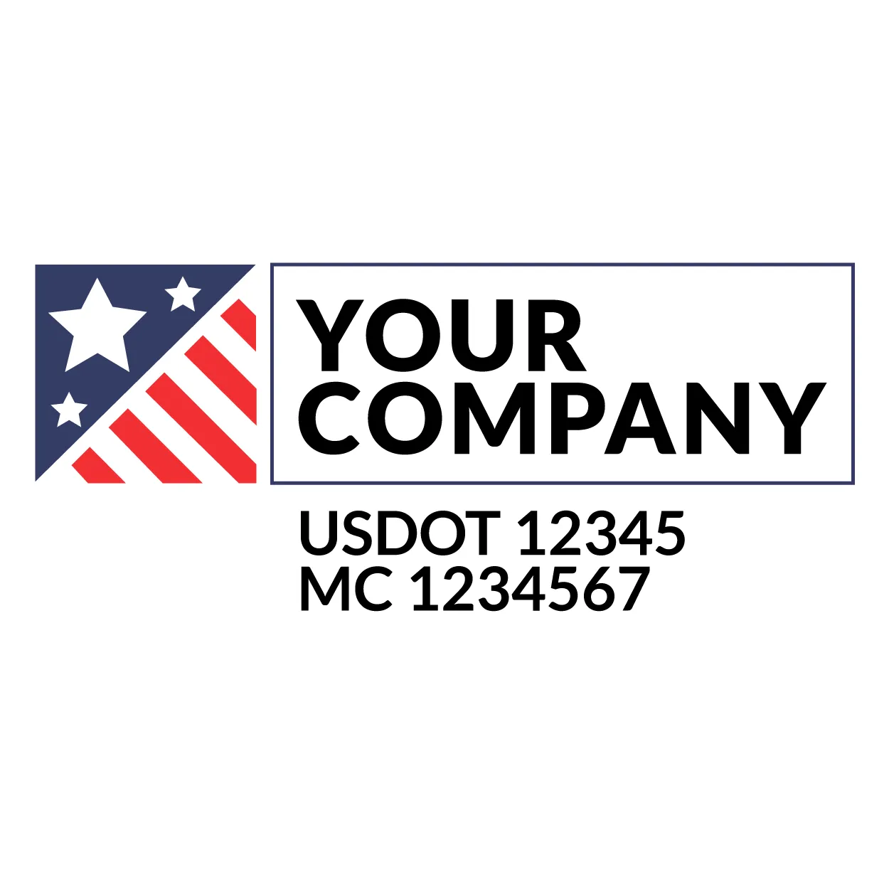 Company Name Truck Door Decal (USDOT), 2 Pack