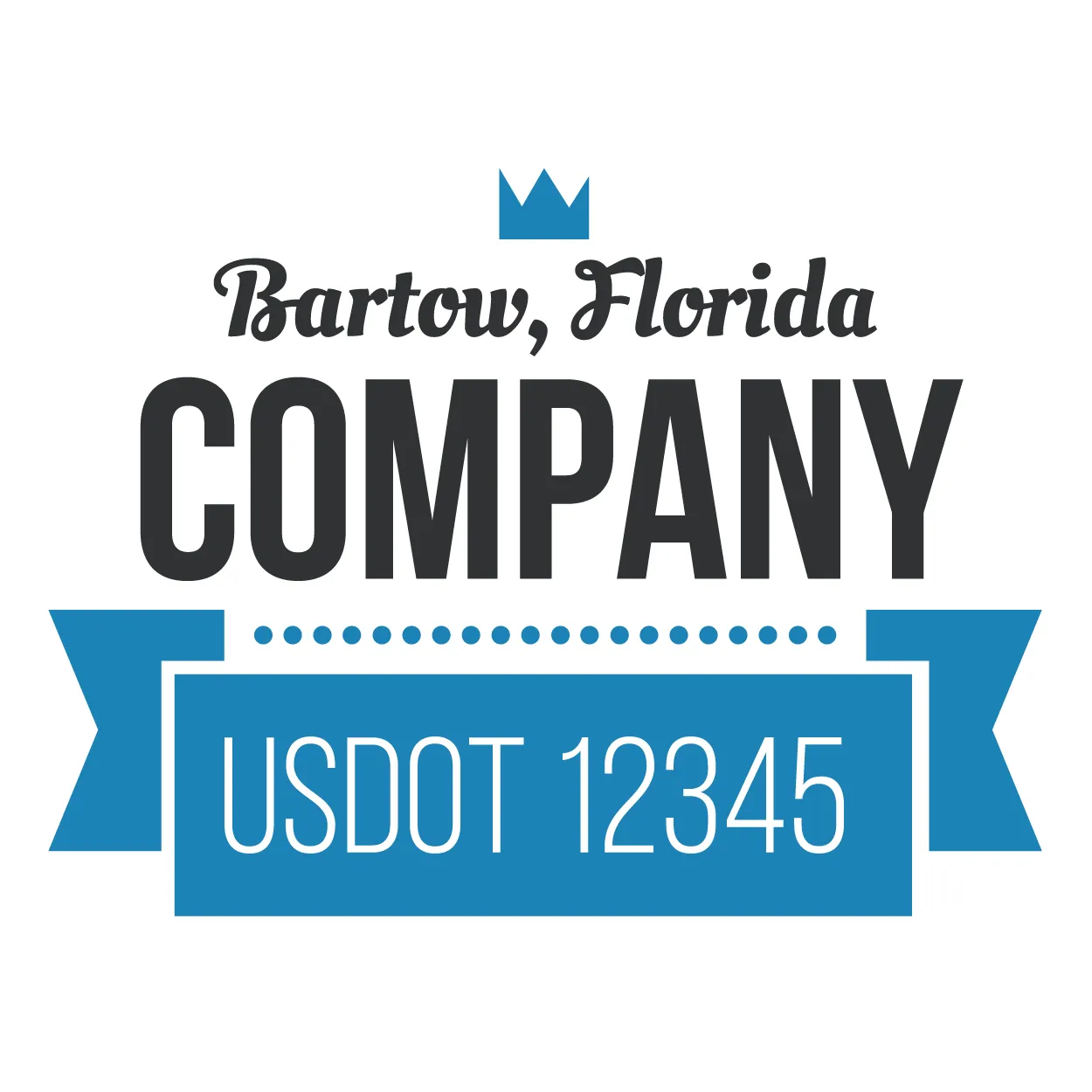 Company Name Truck Door Decal (USDOT), 2 Pack