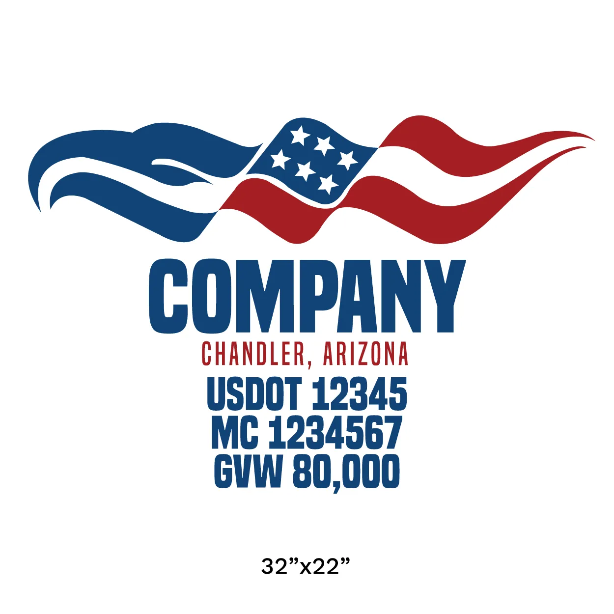 Company Name Truck Door Decal (USDOT), 2 Pack