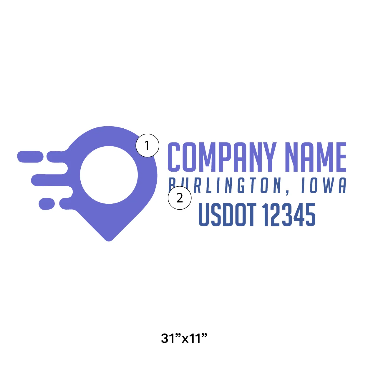 Company Name Truck Door Decal (USDOT), 2 Pack