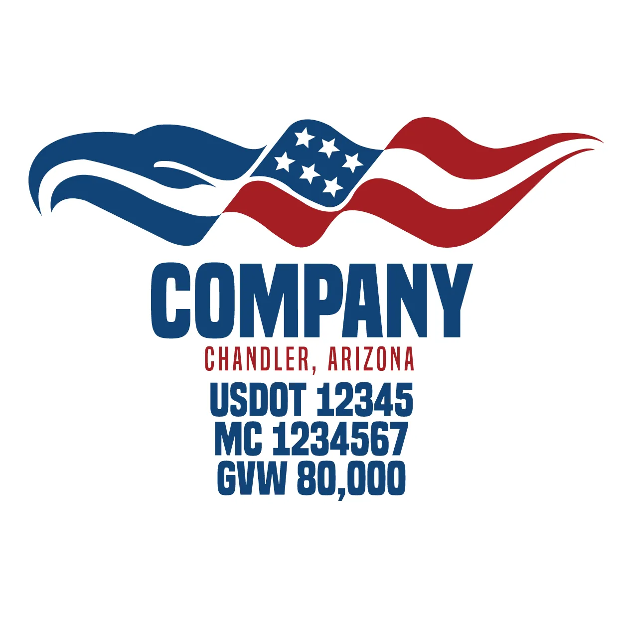 Company Name Truck Door Decal (USDOT), 2 Pack