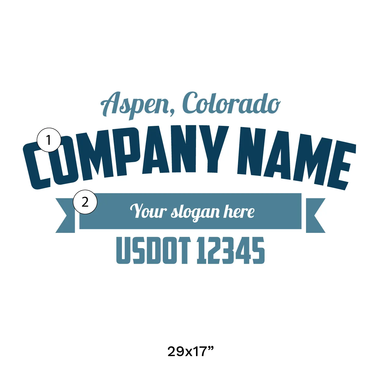 Company Name Truck Door Decal (USDOT), 2 Pack