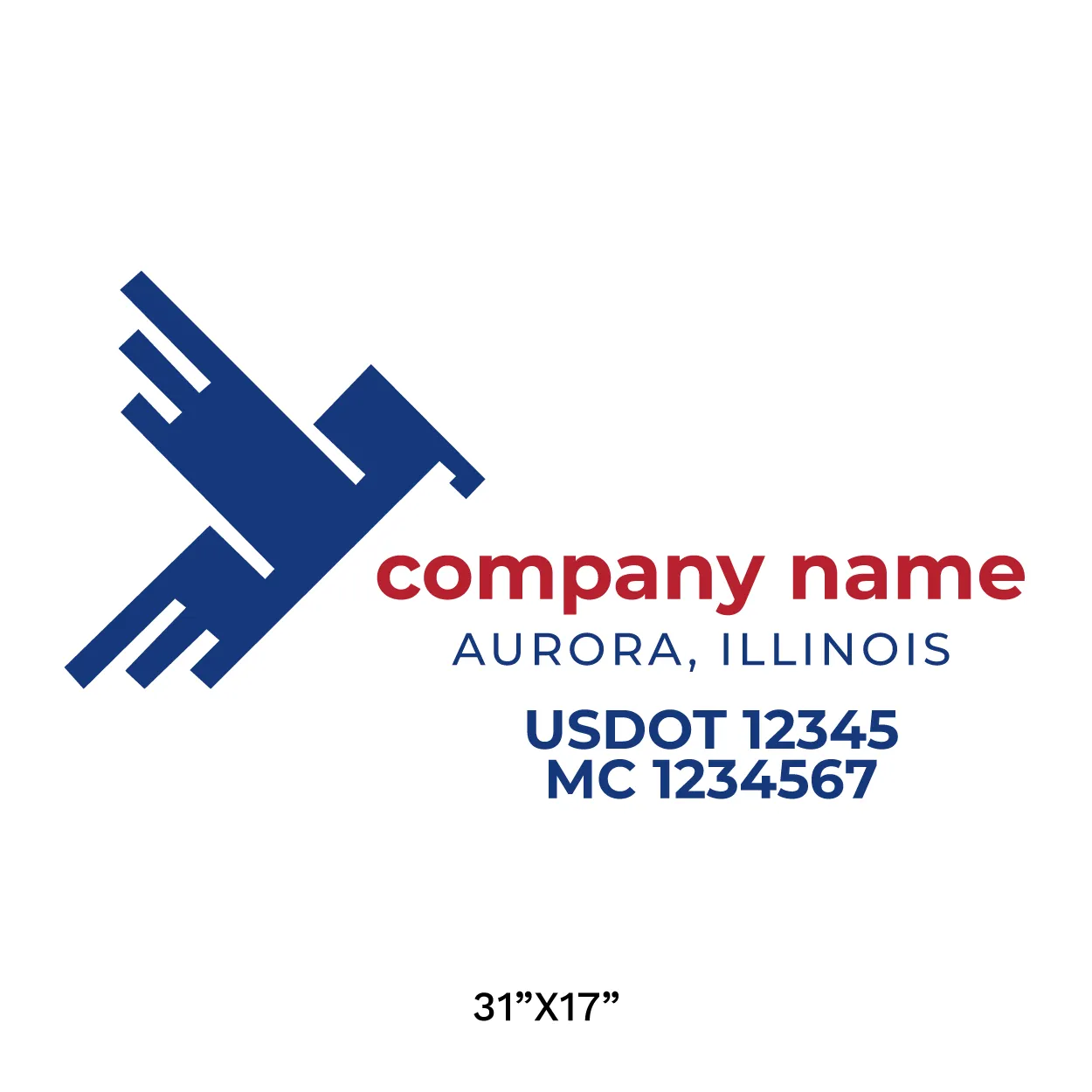Company Name Truck Door Decal (USDOT), 2 Pack
