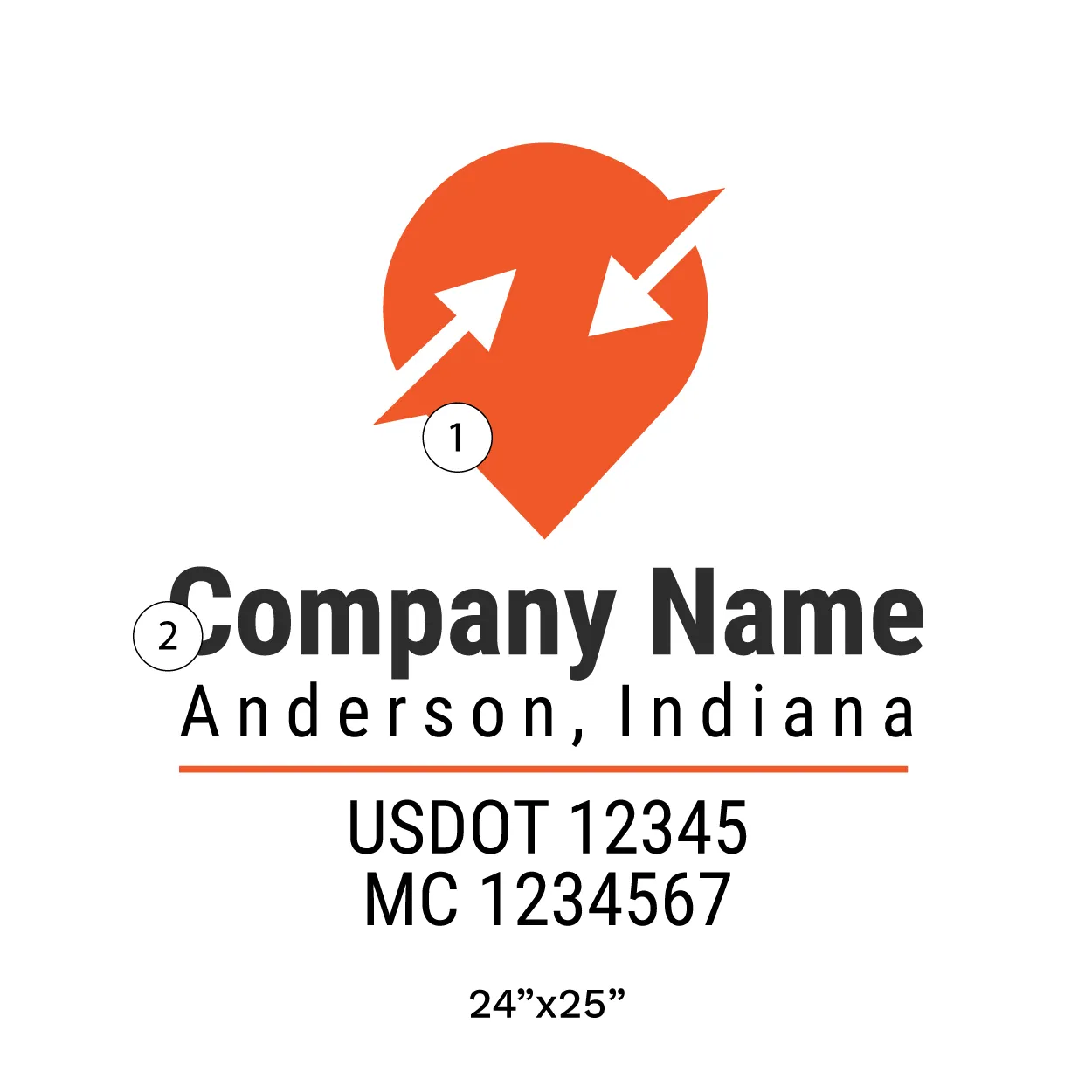Company Name Truck Door Decal (USDOT), 2 Pack