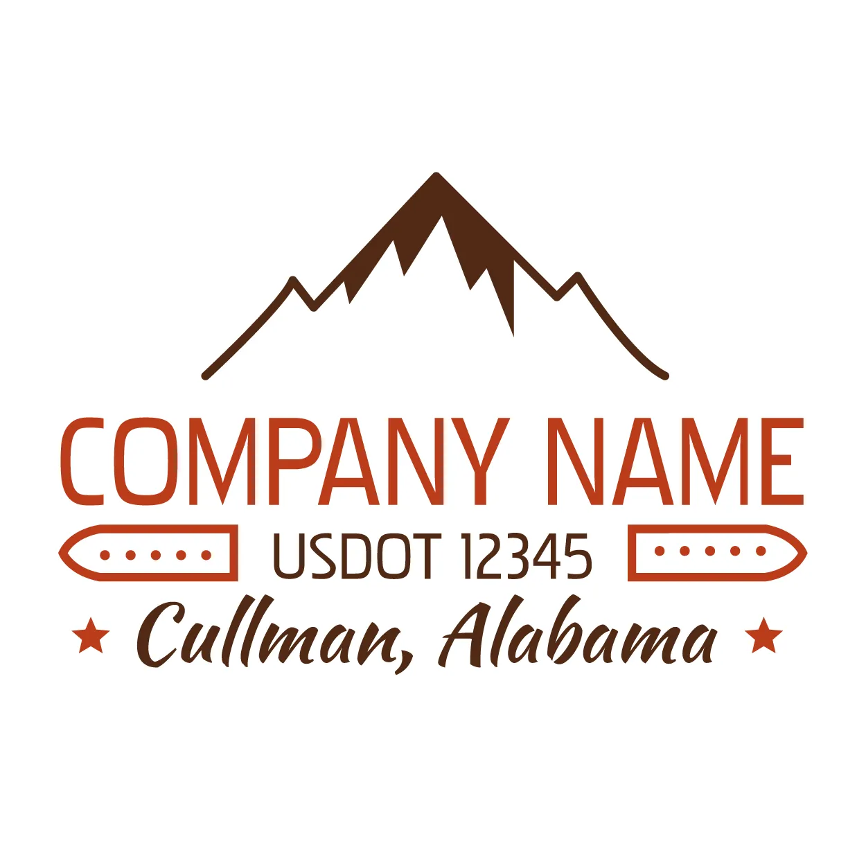 Company Name Truck Door Decal (USDOT), 2 Pack
