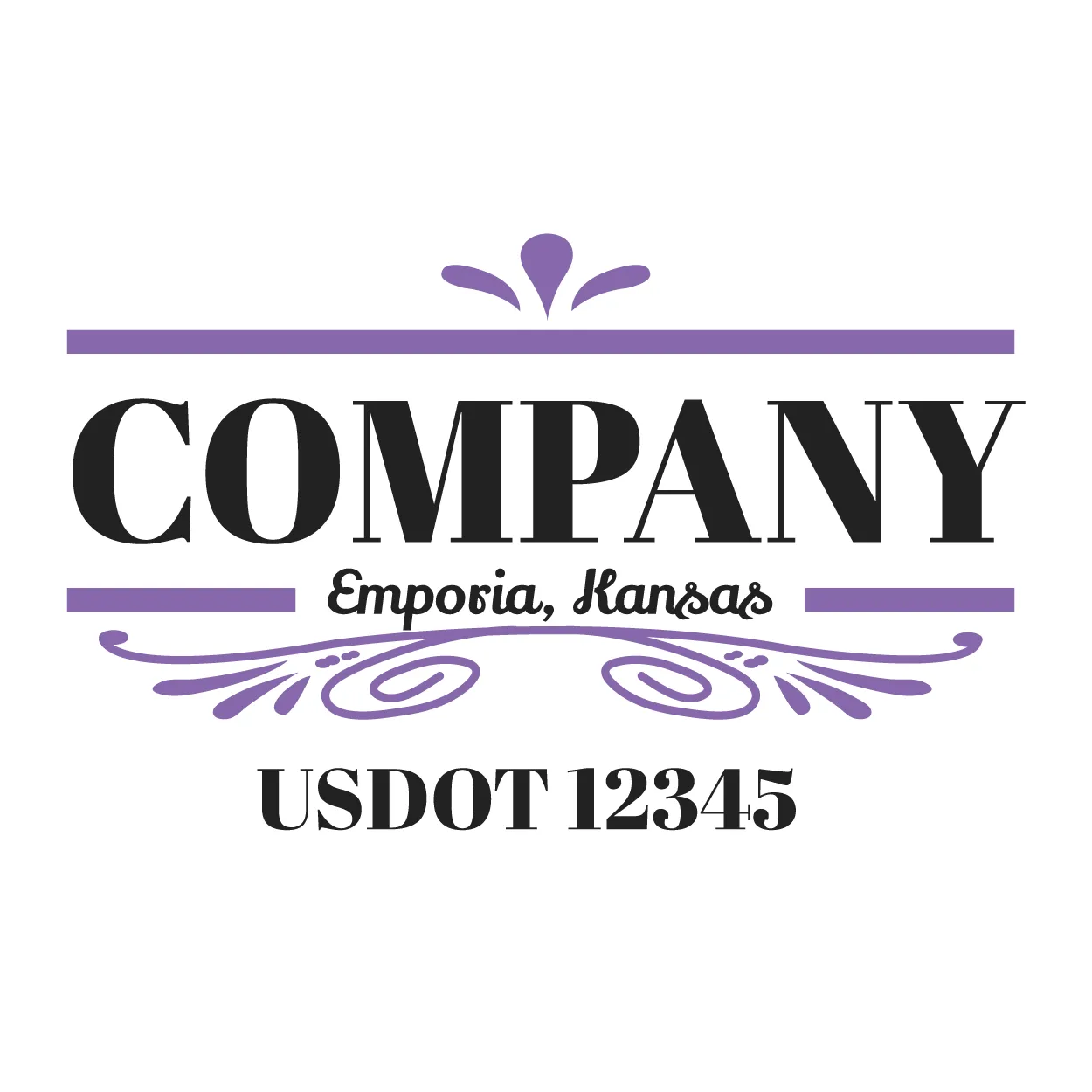 Company Name Truck Door Decal (USDOT), 2 Pack