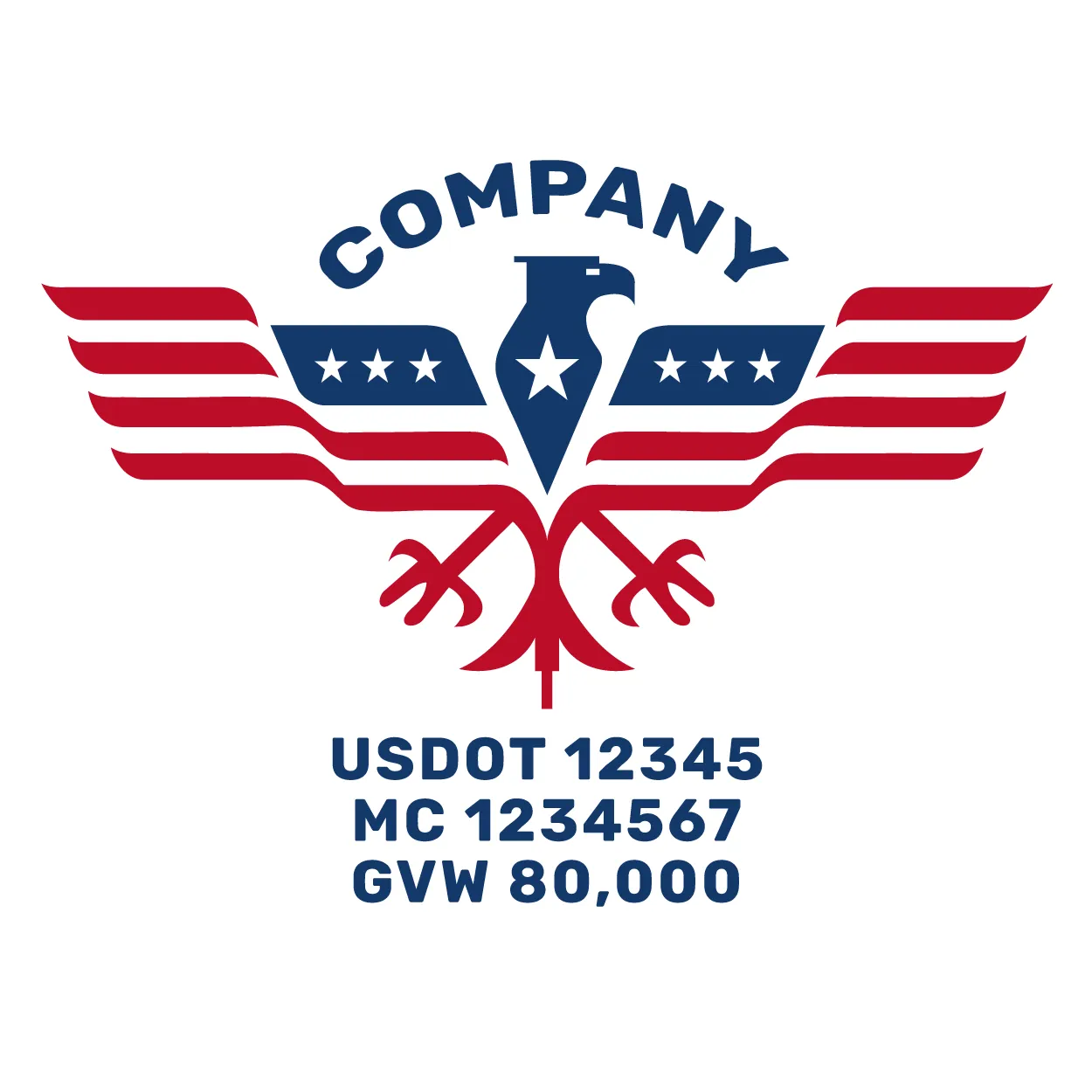 Company Name Truck Door Decal (USDOT), 2 Pack