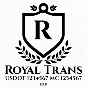 Company Truck Door Lettering With US DOT & MC Decal Sticker, 2 Pack