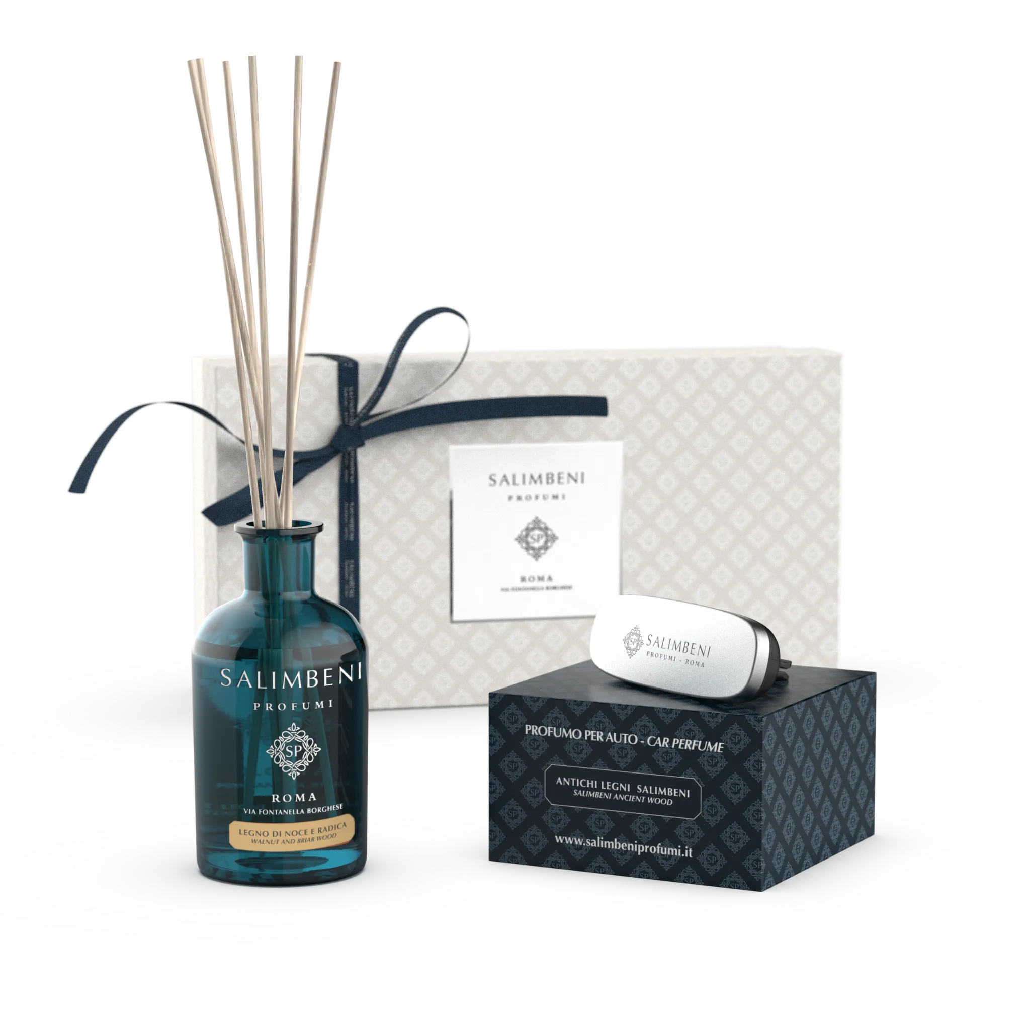 Confezione Regalo A SCELTA (Diffusore a Bastoncini 250 ml   Profumatore auto nella stessa fragranza)
