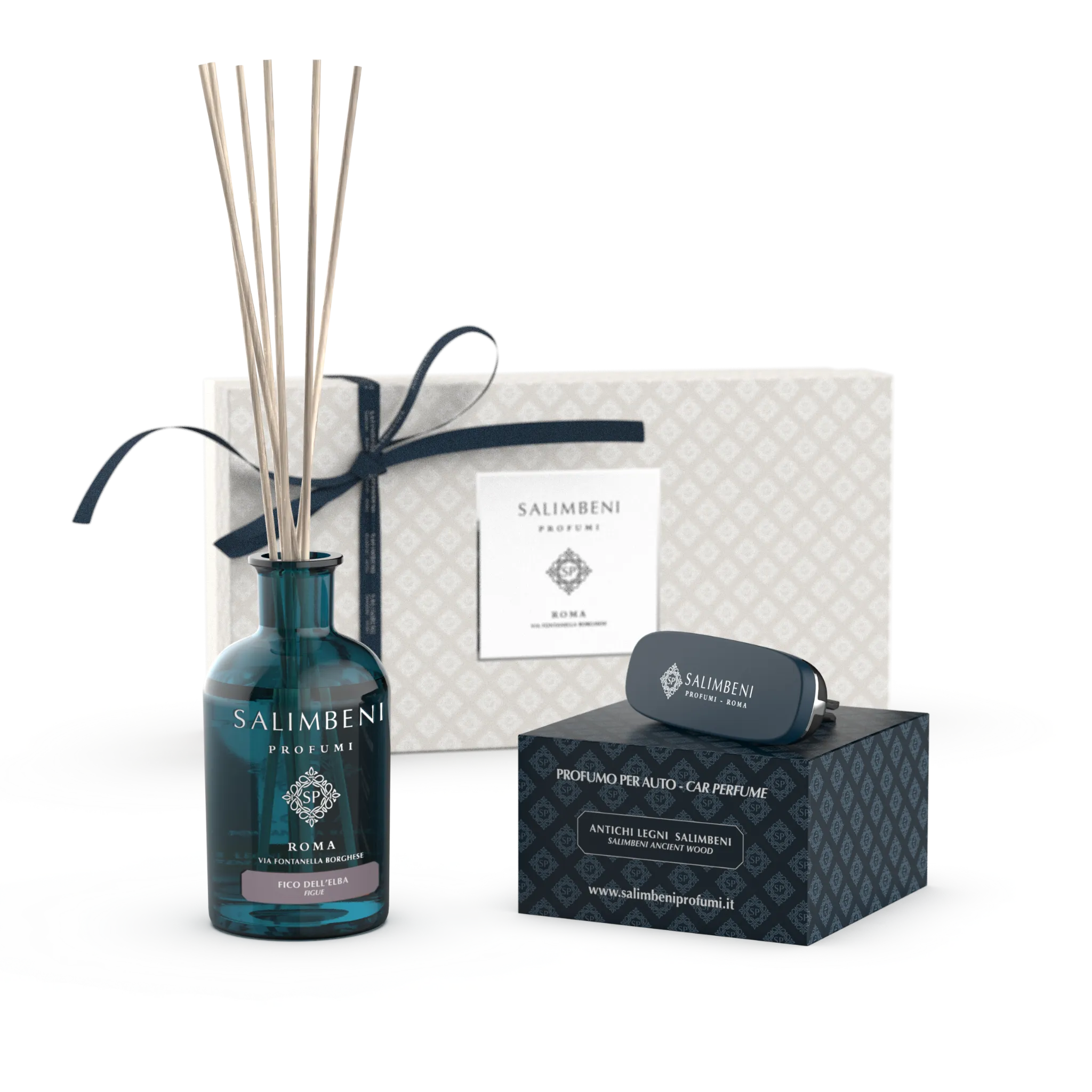 Confezione Regalo A SCELTA (Diffusore a Bastoncini 250 ml   Profumatore auto nella stessa fragranza)