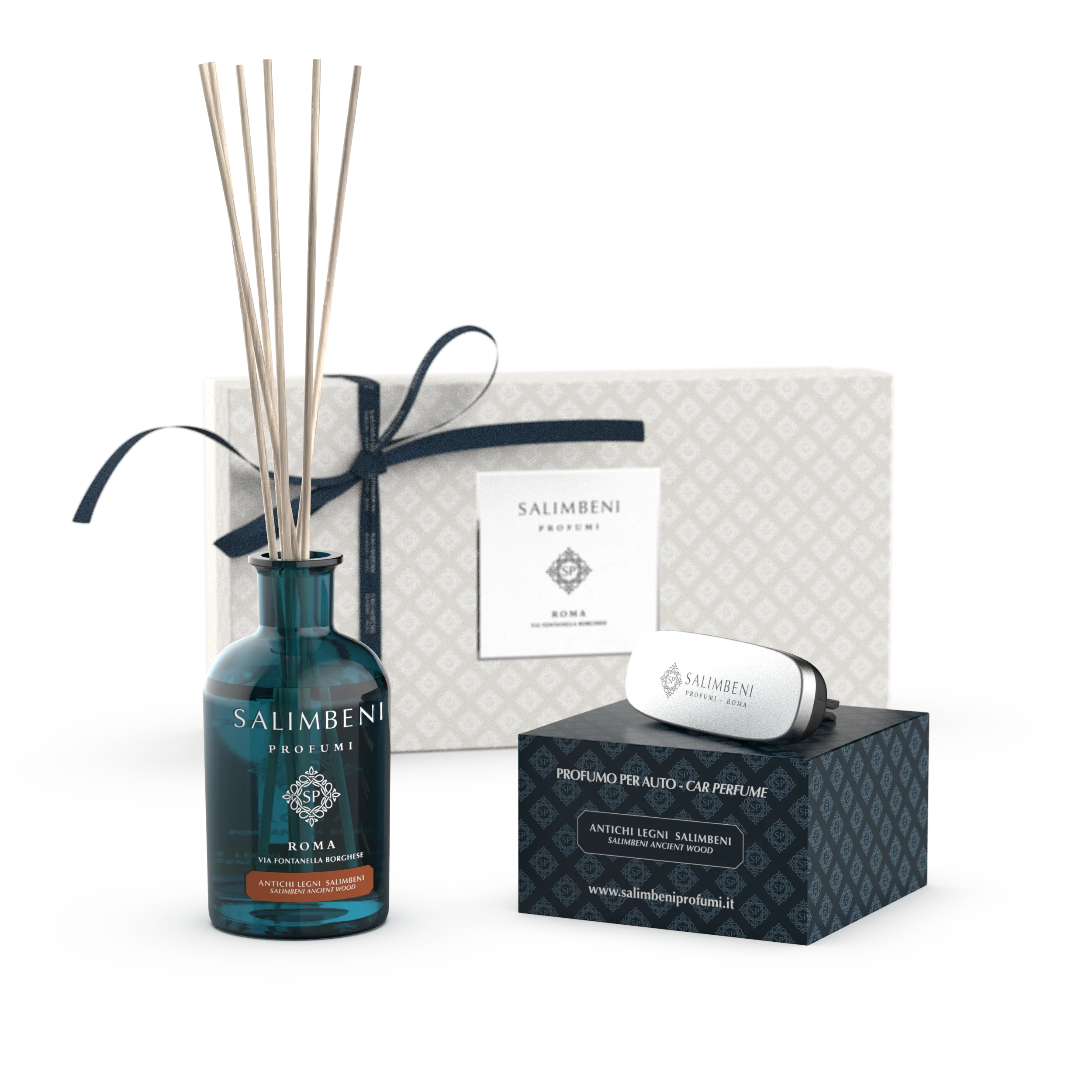 Confezione Regalo A SCELTA (Diffusore a Bastoncini 250 ml   Profumatore auto nella stessa fragranza)