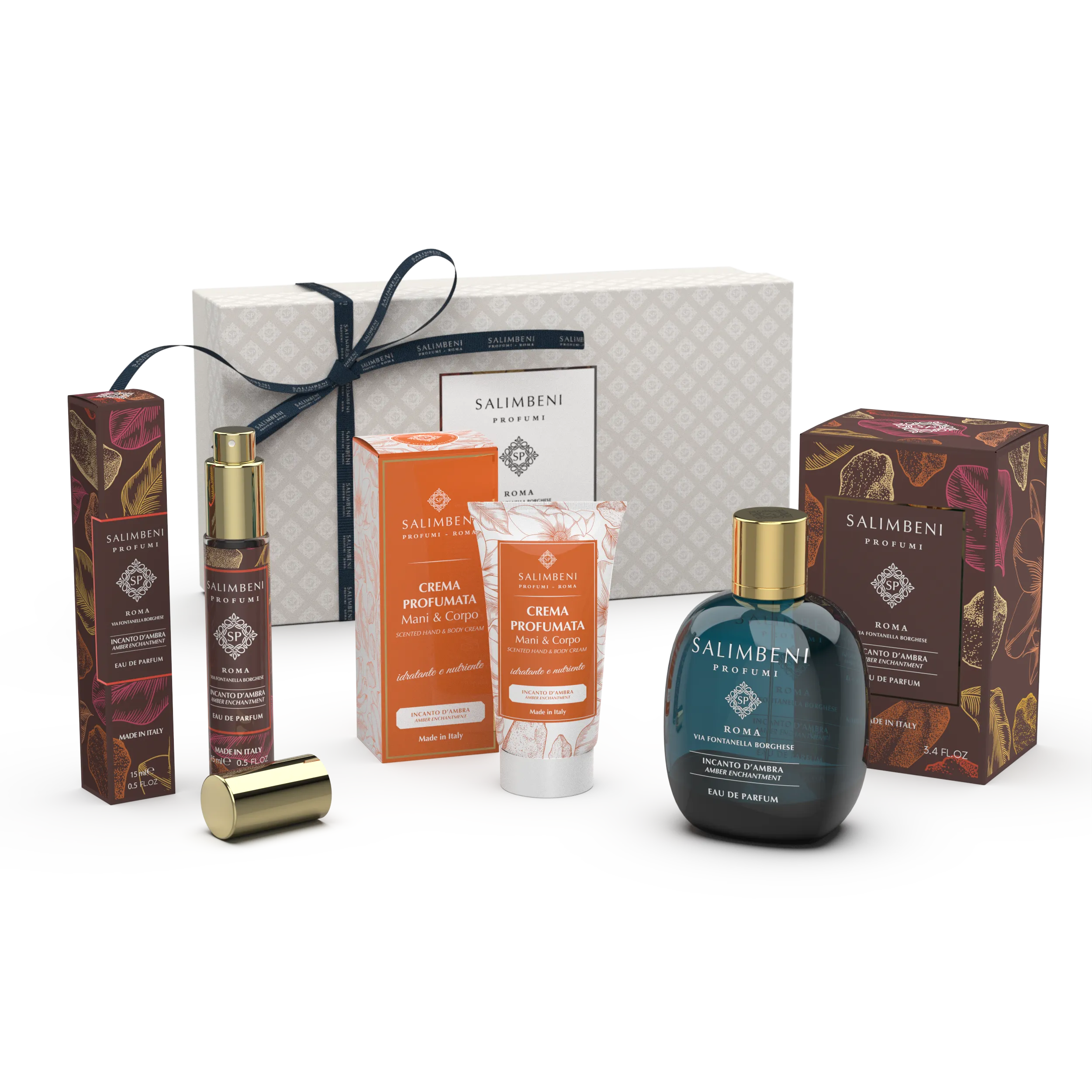 Confezione Regalo A SCELTA (Eau de Parfum 100ml   Eau de Parfum da viaggio 15ml   Crema Profumata per Mani e Corpo 50ml della stessa fragranza)