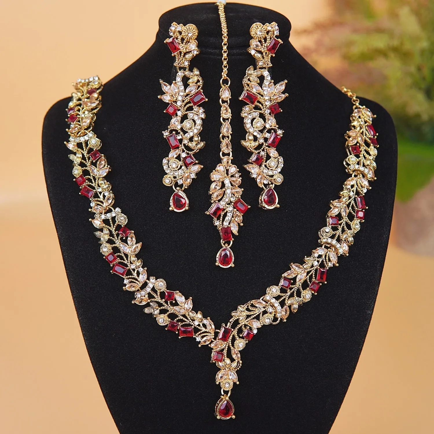 Copper Designer Style Necklace Set