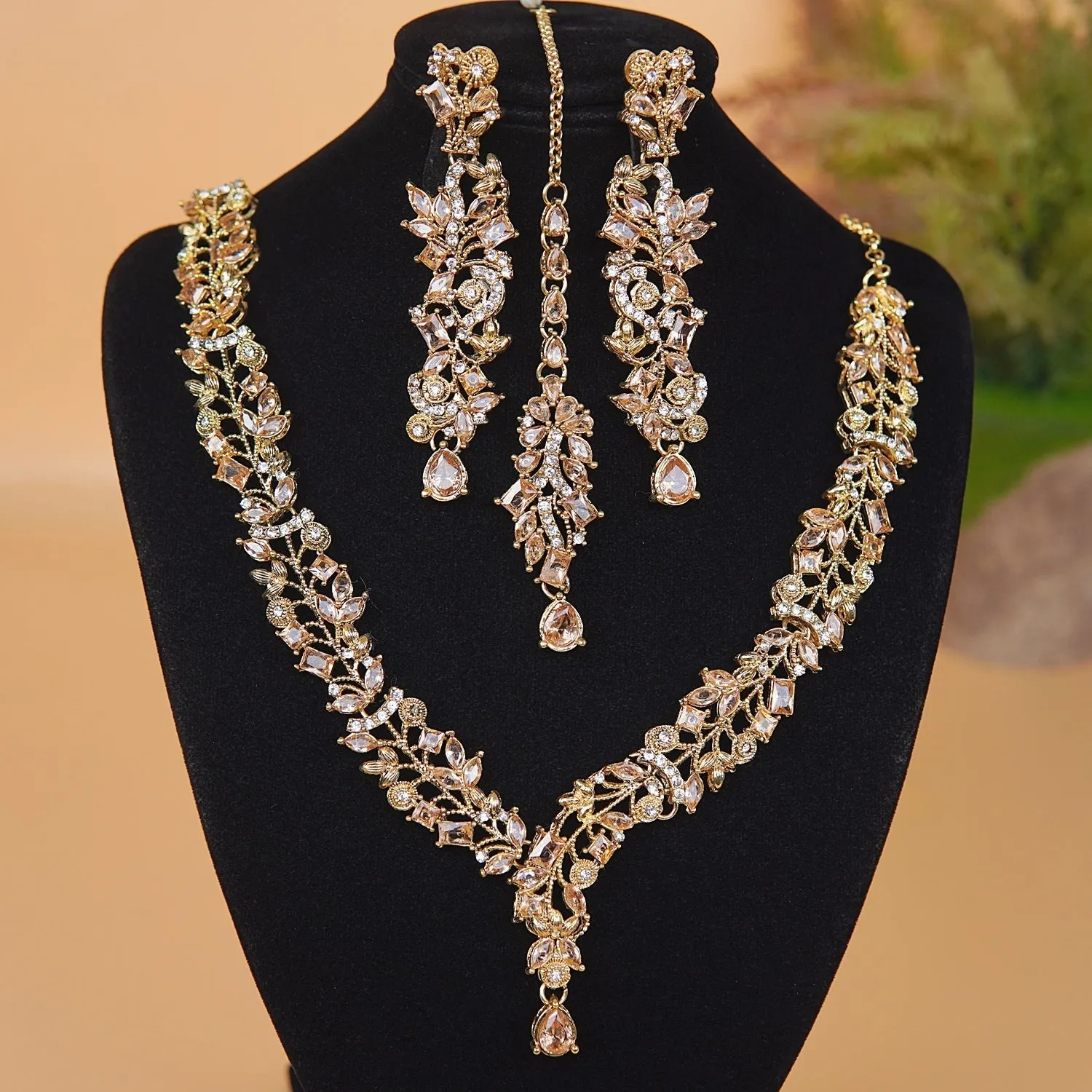 Copper Designer Style Necklace Set