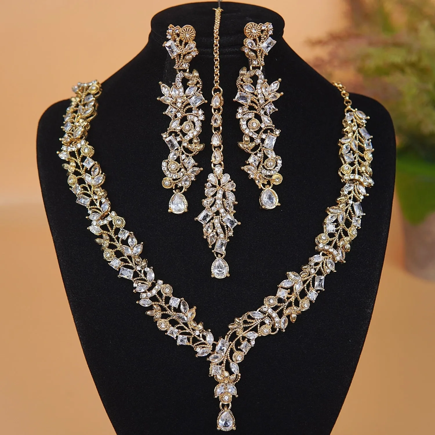 Copper Designer Style Necklace Set