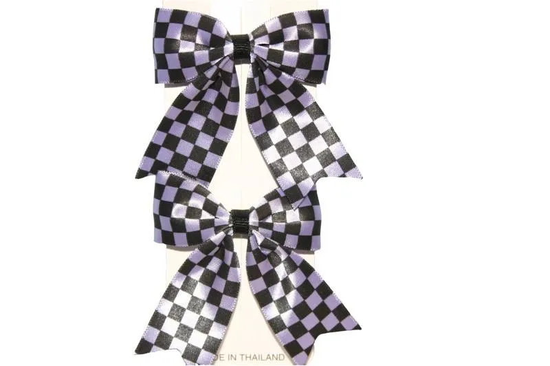 Copy of Checked Bow Hair Clips (Various Colours)