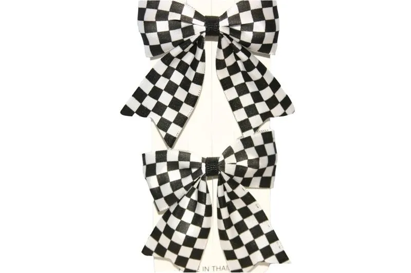 Copy of Checked Bow Hair Clips (Various Colours)