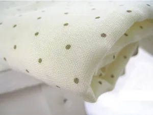 Cotton Double Gauze Polka Dots in Dark Brown per Yard 13485