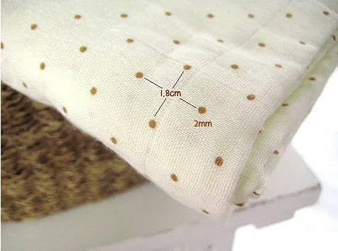 Cotton Double Gauze Polka Dots in Dark Brown per Yard 13485