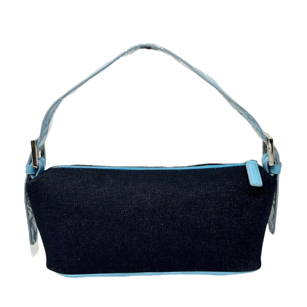 Courreges Denim Logo Shoulder Bag