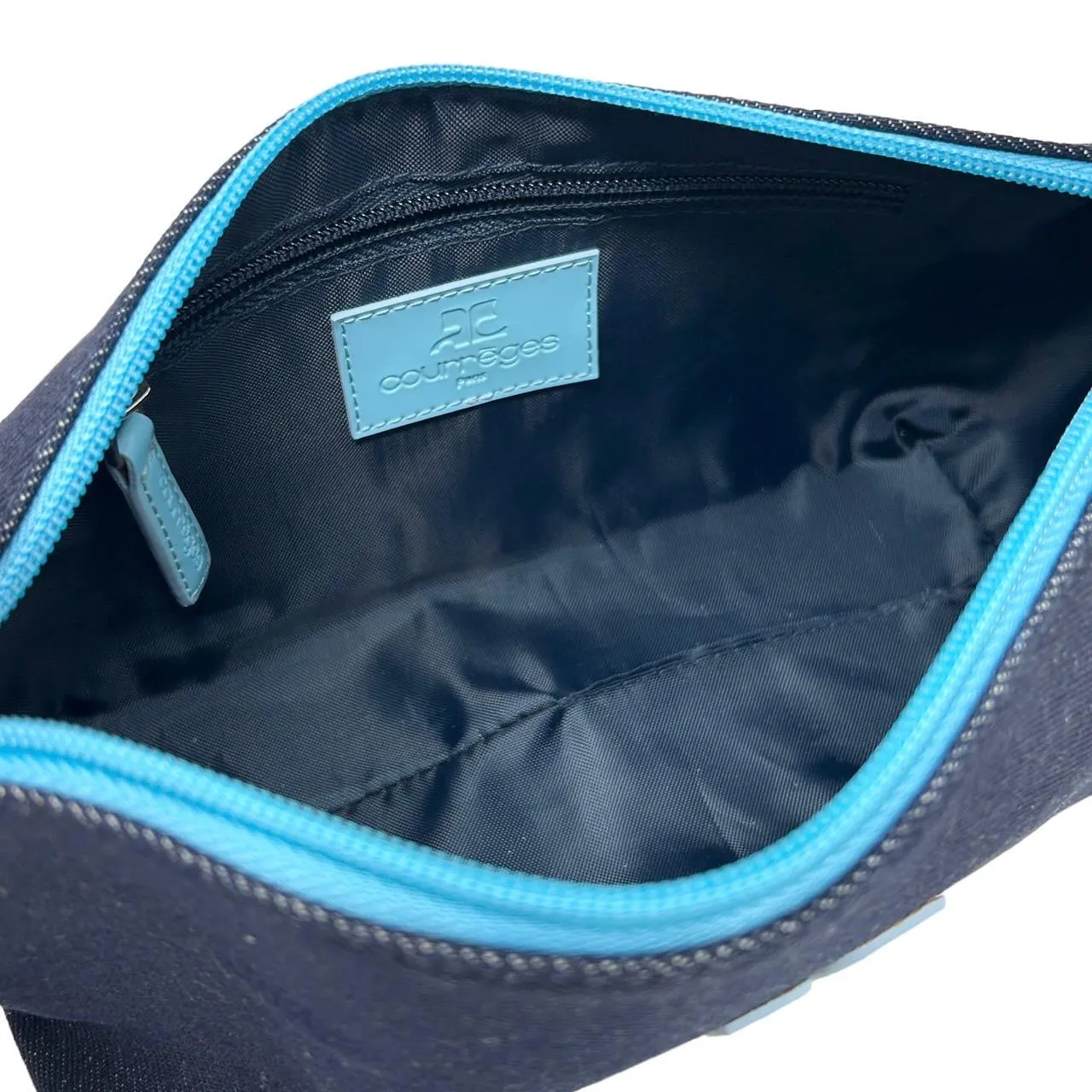 Courreges Denim Logo Shoulder Bag