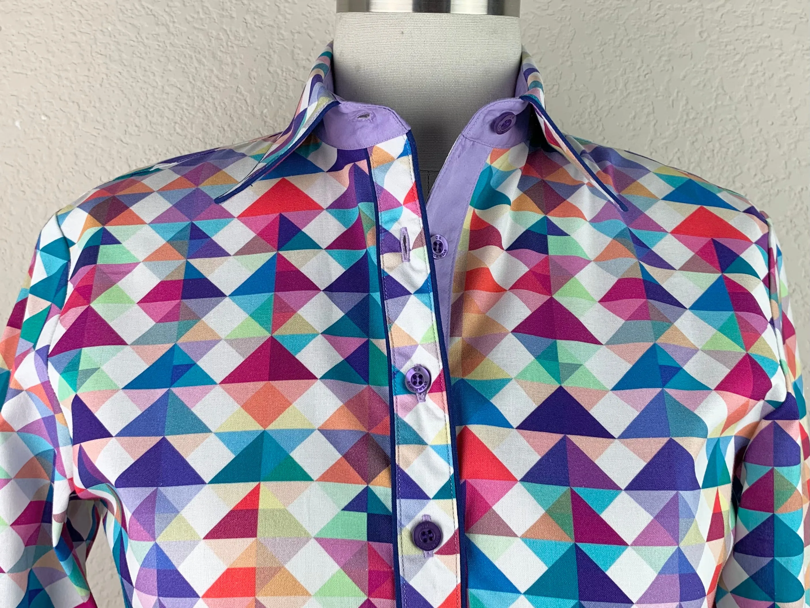 CR Tradition Colorful Geometric Triangles White