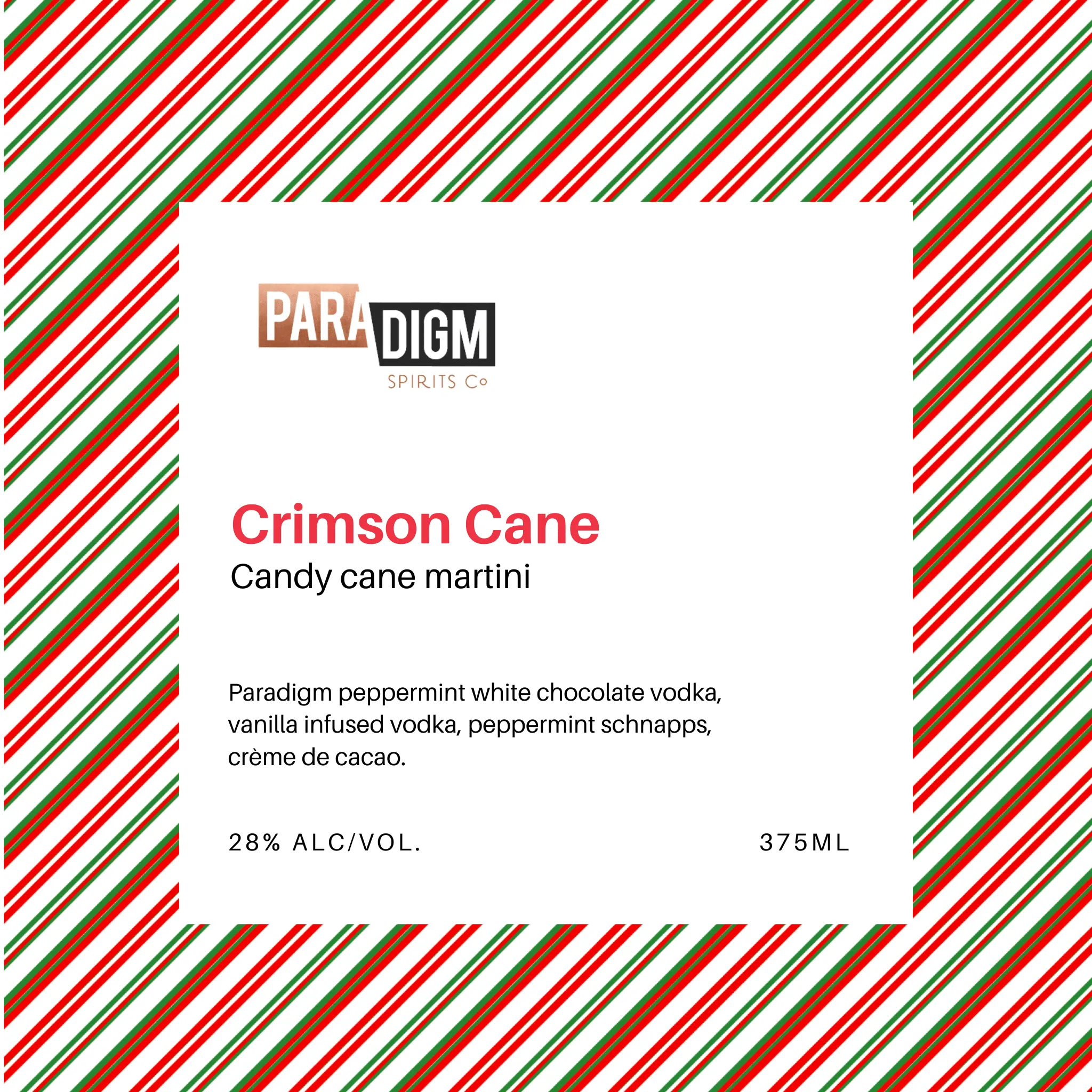 Crimson Cane: The Candy Cane Martini-375ml
