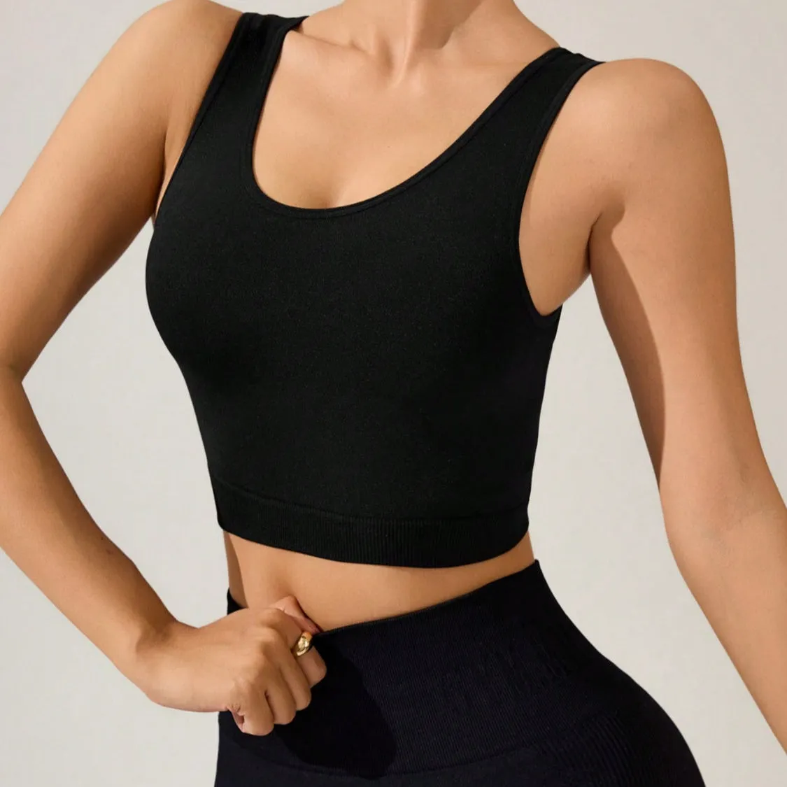 Crisscross Cropped Active Tank