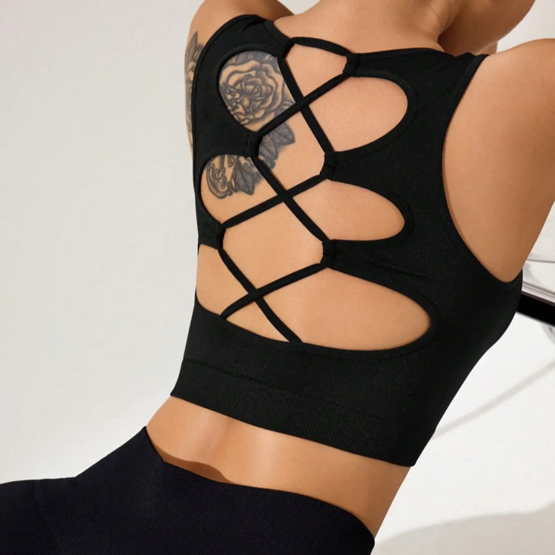 Crisscross Cropped Active Tank