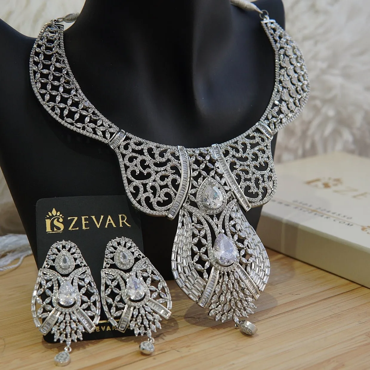 Cubic Zirconia Designer Necklace Set