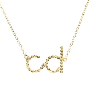 Custom Beaded 2 Initial Diamond Necklace