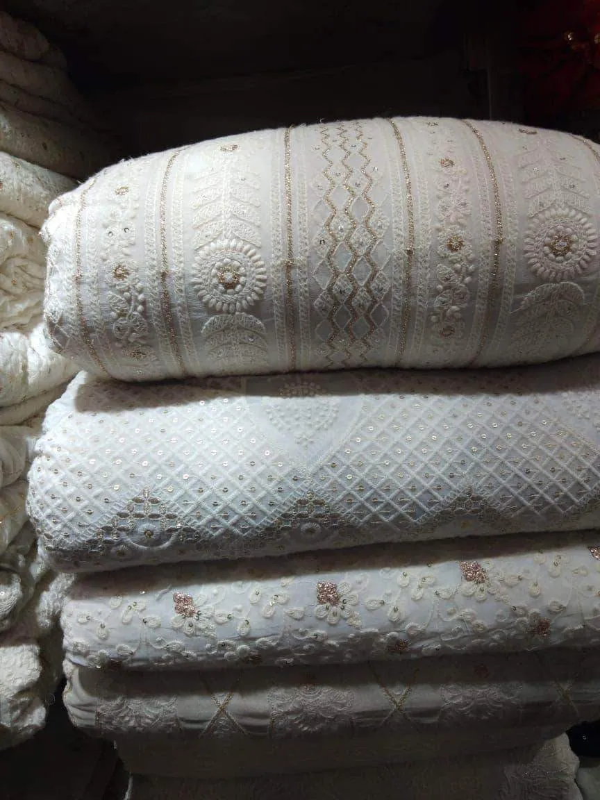 Custom Designer Georgette Chikankari Lehenga