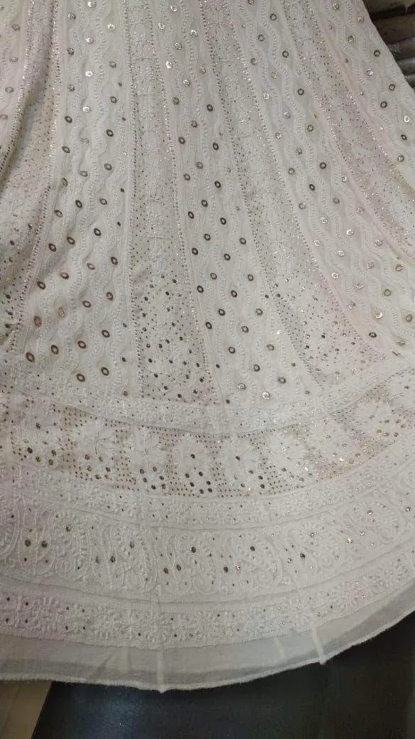 Custom Designer Georgette Chikankari Lehenga