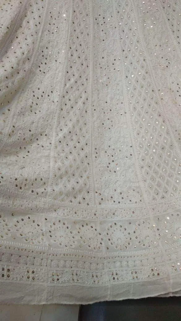 Custom Designer Georgette Chikankari Lehenga